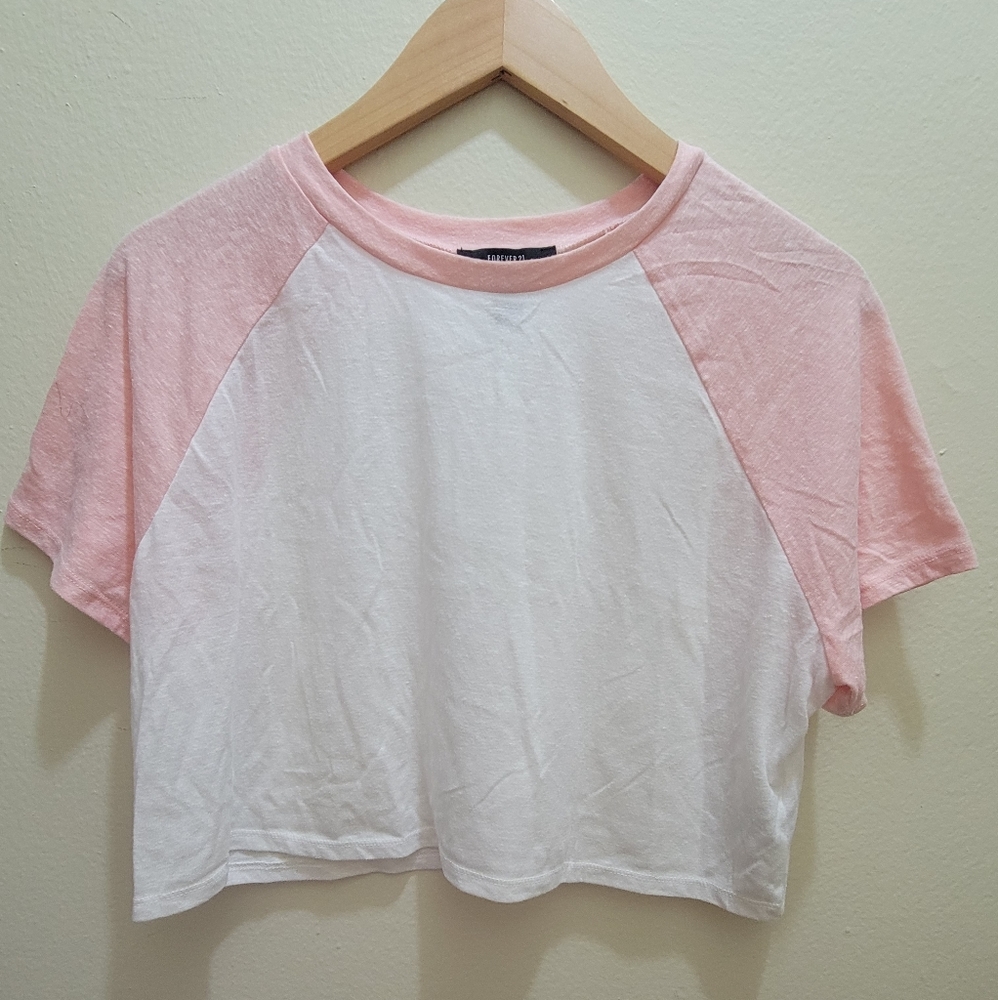 Forever 21 Cropped Slub Knit Raglan Top
